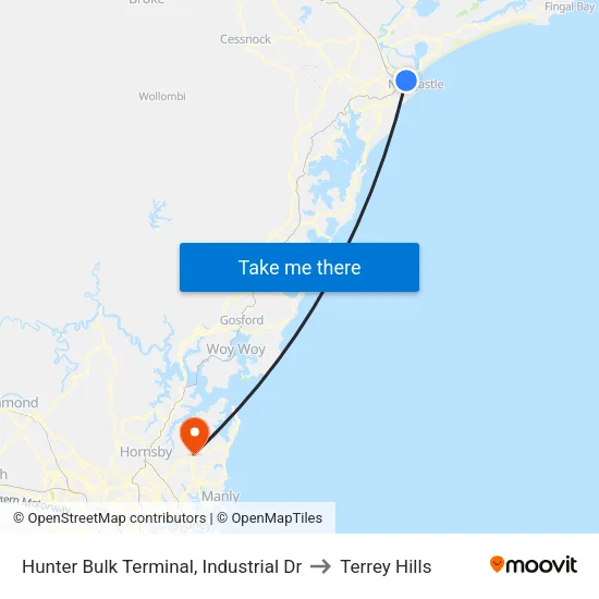 Hunter Bulk Terminal, Industrial Dr to Terrey Hills map