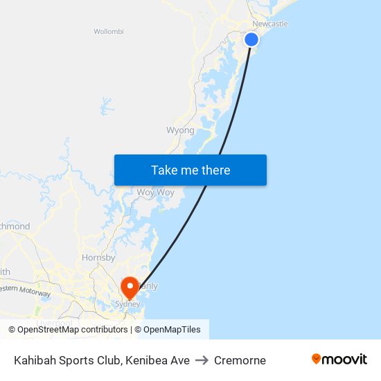 Kahibah Sports Club, Kenibea Ave to Cremorne map