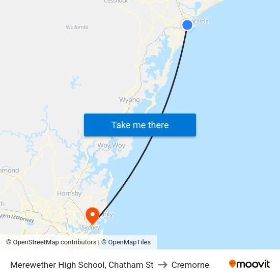 Merewether High School, Chatham St to Cremorne map