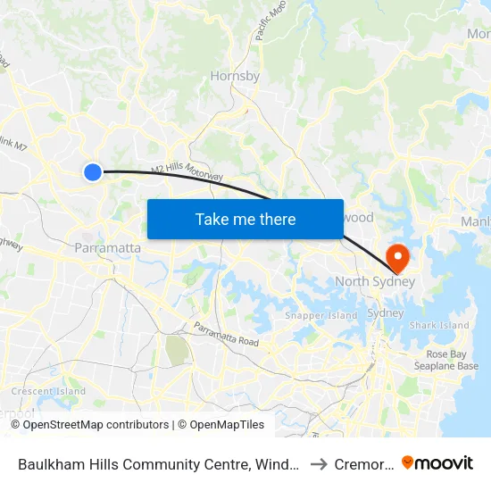 Baulkham Hills Community Centre, Windsor Rd to Cremorne map