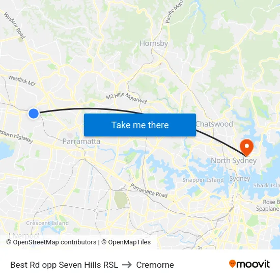 Best Rd opp Seven Hills RSL to Cremorne map