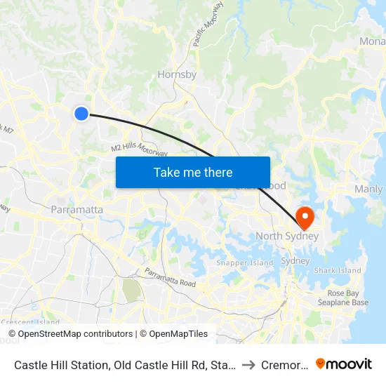 Castle Hill Station, Old Castle Hill Rd, Stand E to Cremorne map