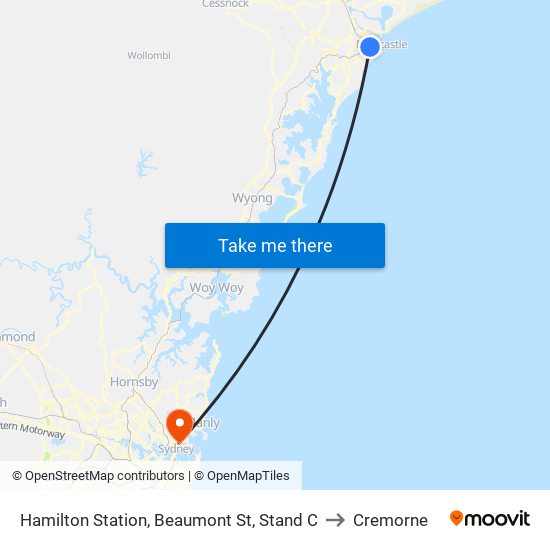 Hamilton Station, Beaumont St, Stand C to Cremorne map