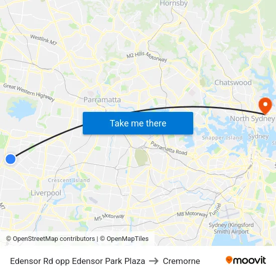 Edensor Rd opp Edensor Park Plaza to Cremorne map