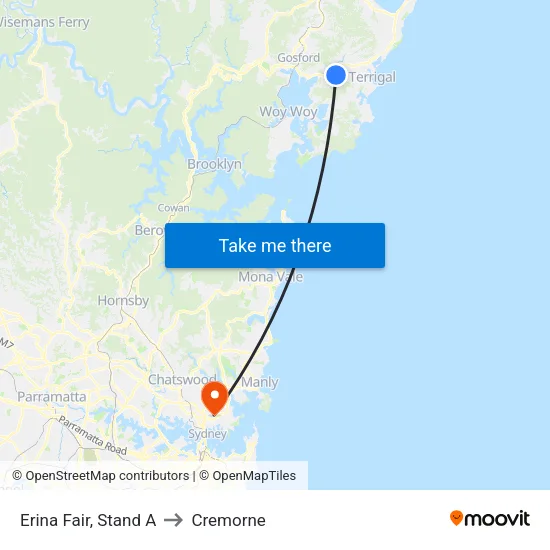 Erina Fair, Stand A to Cremorne map