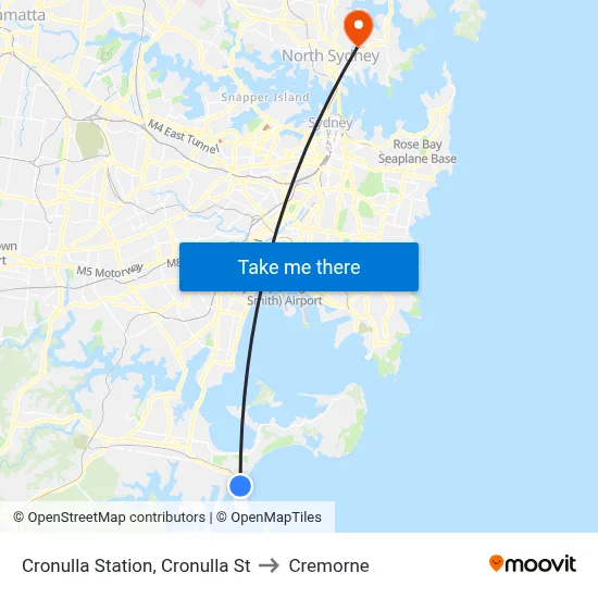 Cronulla Station, Cronulla St to Cremorne map