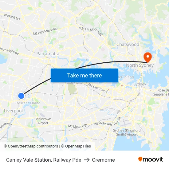 Canley Vale Station, Railway Pde to Cremorne map