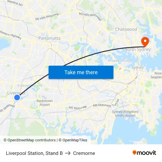 Liverpool Station, Stand B to Cremorne map