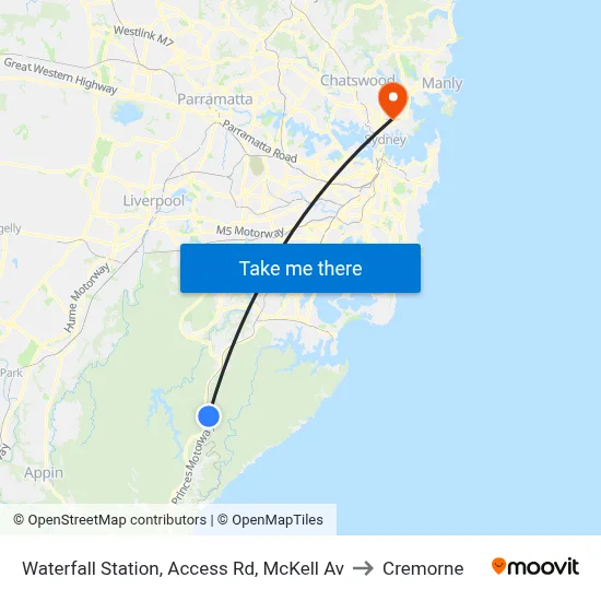 Waterfall Station, Access Rd, McKell Av to Cremorne map
