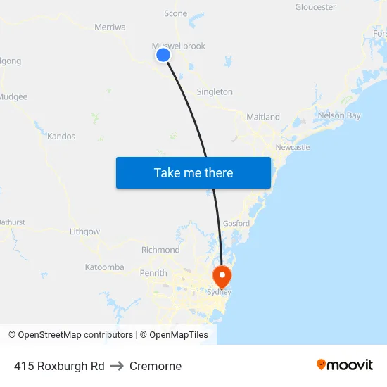 415 Roxburgh Rd to Cremorne map