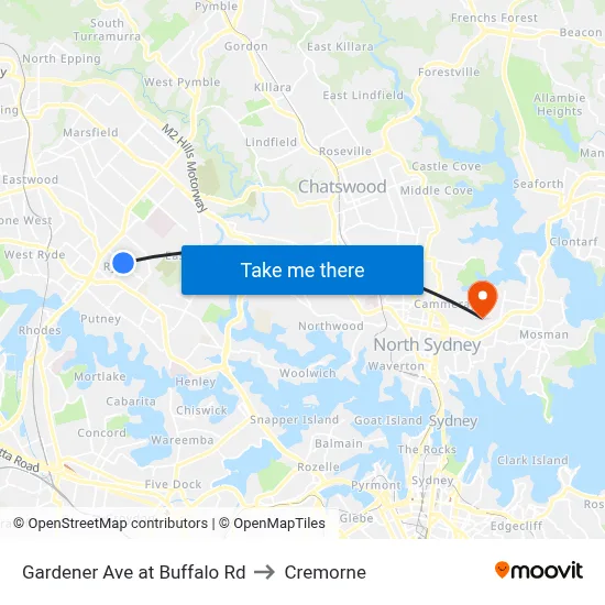 Gardener Ave at Buffalo Rd to Cremorne map