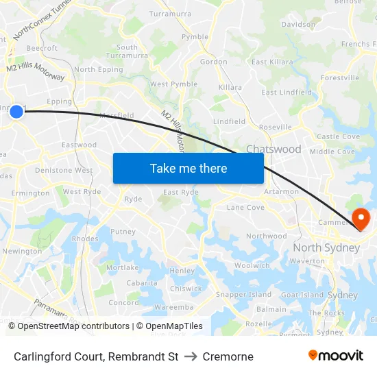 Carlingford Court, Rembrandt St to Cremorne map