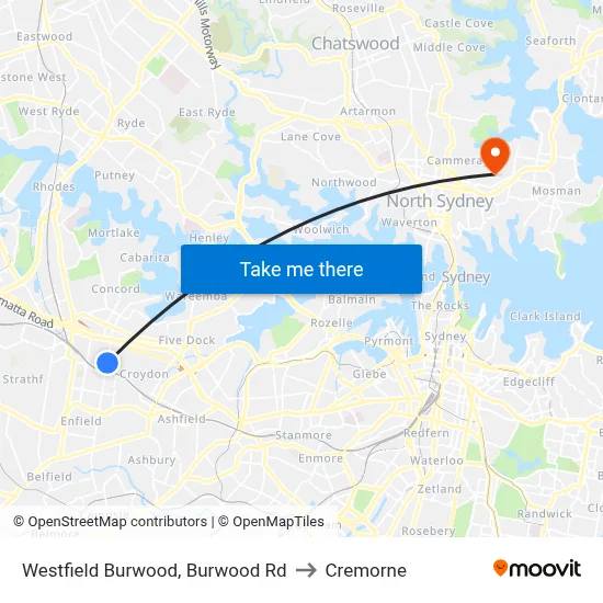 Westfield Burwood, Burwood Rd to Cremorne map