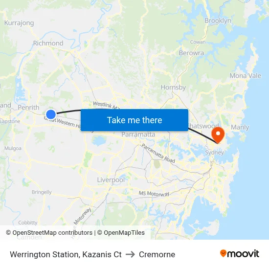 Werrington Station, Kazanis Ct to Cremorne map