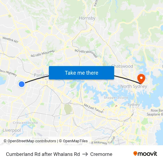 Cumberland Rd after Whalans Rd to Cremorne map