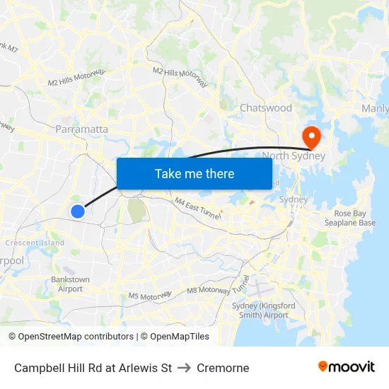 Campbell Hill Rd at Arlewis St to Cremorne map