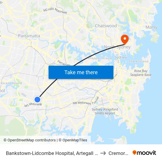 Bankstown-Lidcombe Hospital, Artegall St to Cremorne map