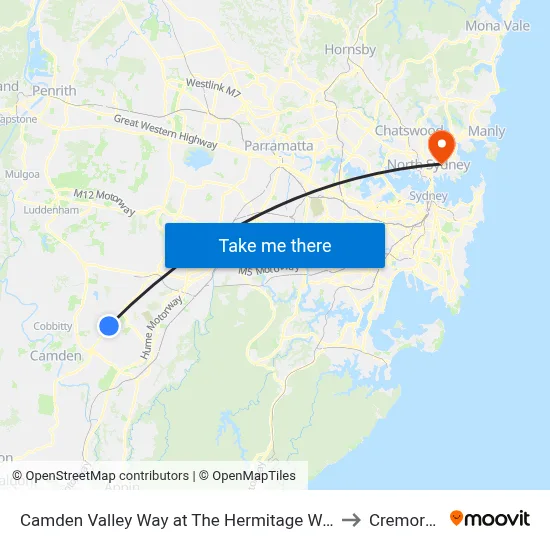 Camden Valley Way at The Hermitage Way to Cremorne map