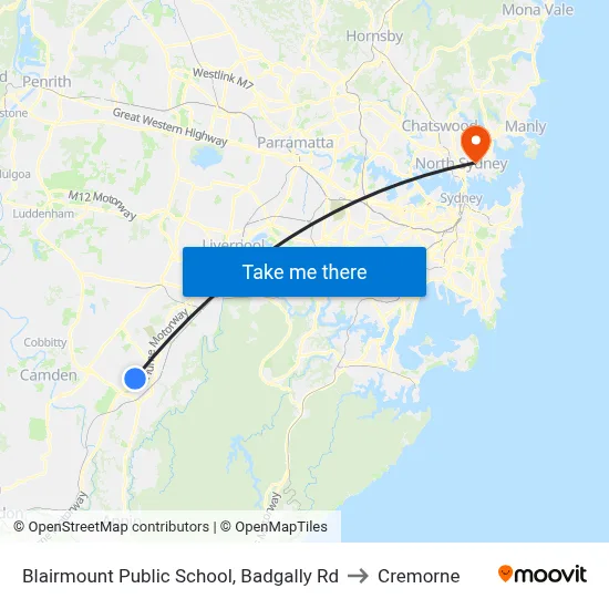 Blairmount Public School, Badgally Rd to Cremorne map