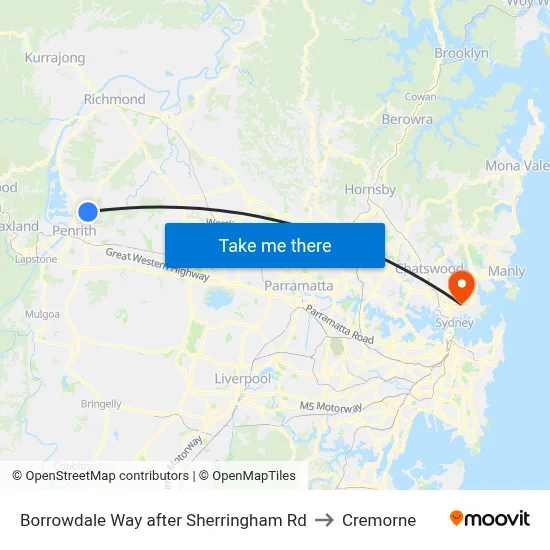 Borrowdale Way after Sherringham Rd to Cremorne map