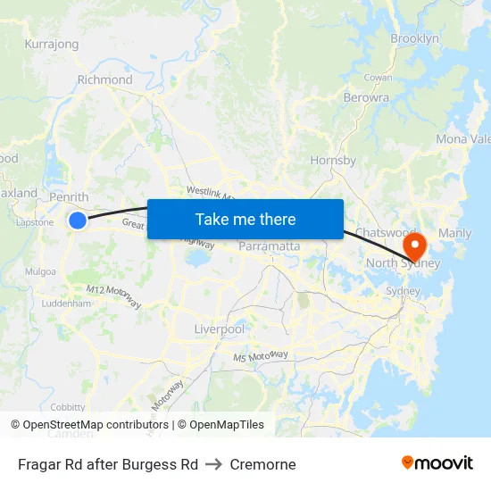 Fragar Rd after Burgess Rd to Cremorne map