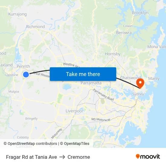 Fragar Rd at Tania Ave to Cremorne map