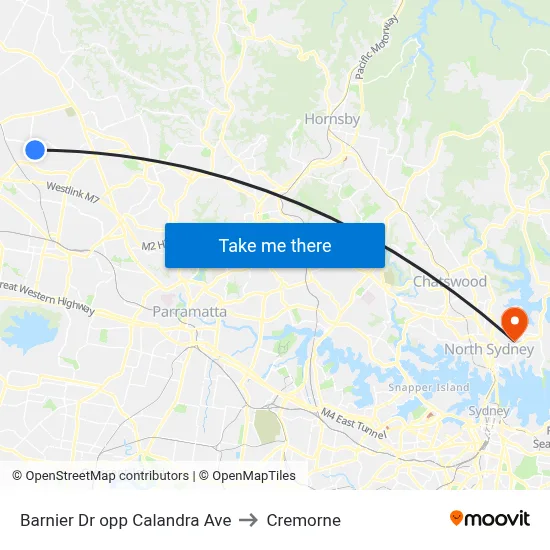 Barnier Dr opp Calandra Ave to Cremorne map