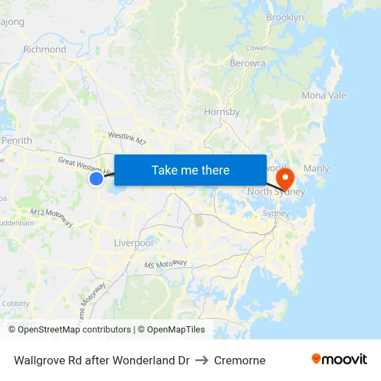 Wallgrove Rd after Wonderland Dr to Cremorne map