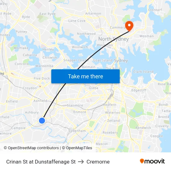 Crinan St at Dunstaffenage St to Cremorne map