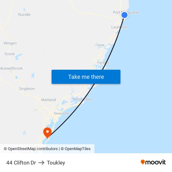 44 Clifton Dr to Toukley map