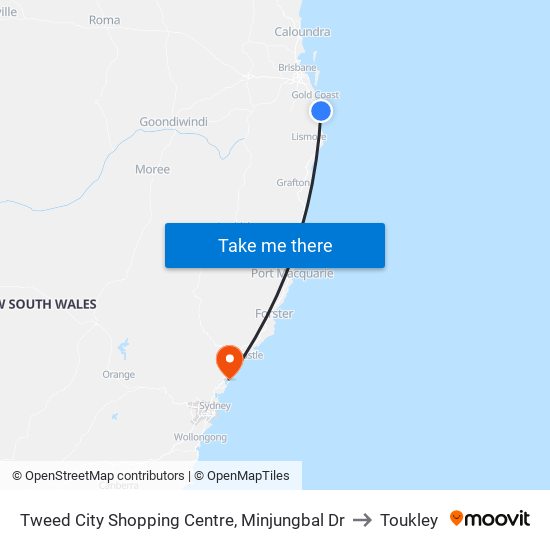 Tweed City Shopping Centre, Minjungbal Dr to Toukley map