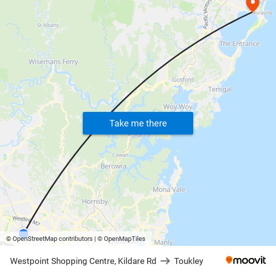 Westpoint Shopping Centre, Kildare Rd to Toukley map