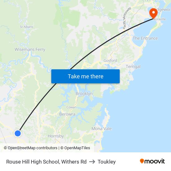 Rouse Hill High School, Withers Rd to Toukley map