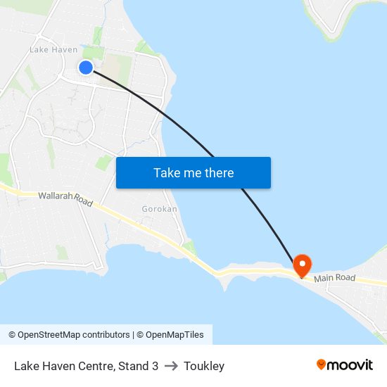 Lake Haven Centre, Stand 3 to Toukley map