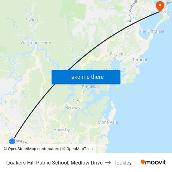 Quakers Hill Public School, Medlow Drive to Toukley map