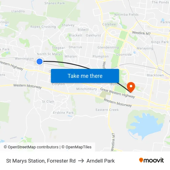 St Marys Station, Forrester Rd to Arndell Park map