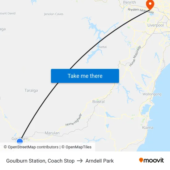Goulburn Station, Coach Stop to Arndell Park map