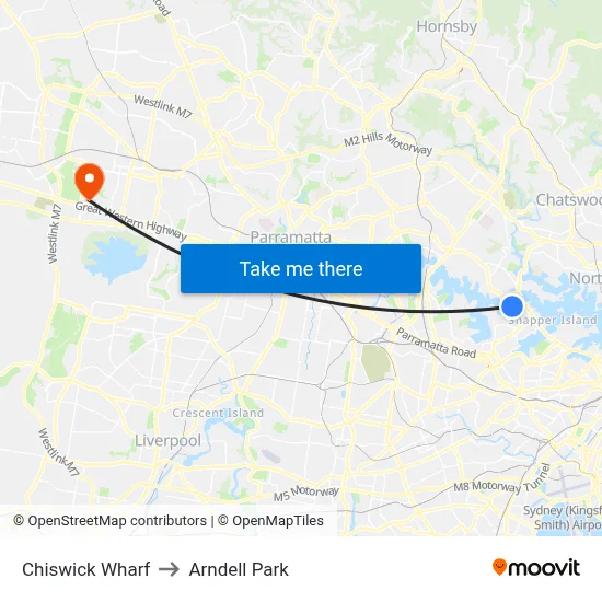 Chiswick Wharf to Arndell Park map