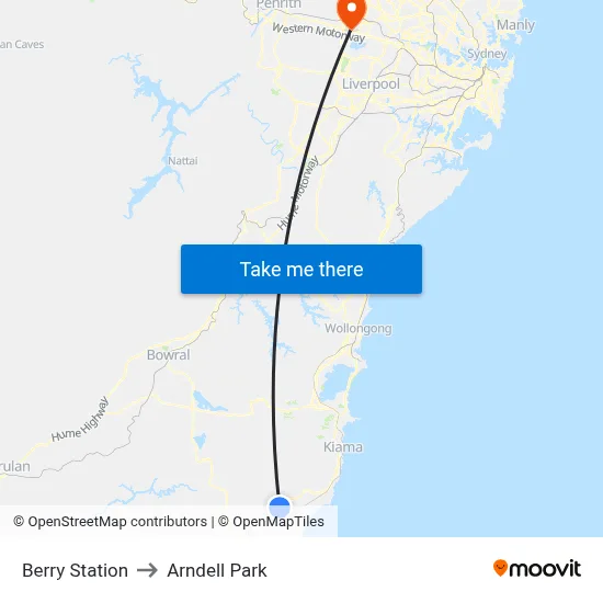 Berry Station to Arndell Park map