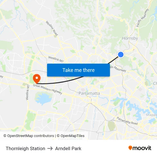 Thornleigh Station to Arndell Park map