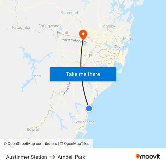 Austinmer Station to Arndell Park map