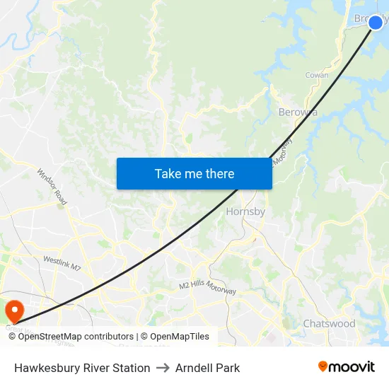 Hawkesbury River Station to Arndell Park map