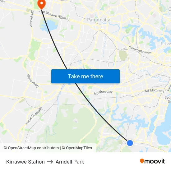 Kirrawee Station to Arndell Park map