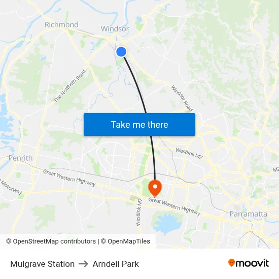 Mulgrave Station to Arndell Park map