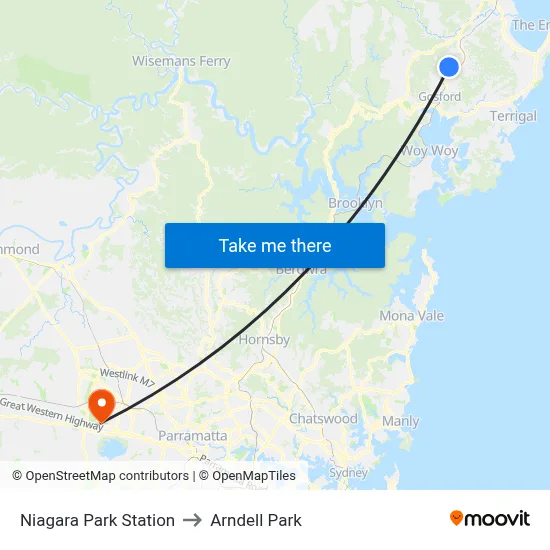 Niagara Park Station to Arndell Park map
