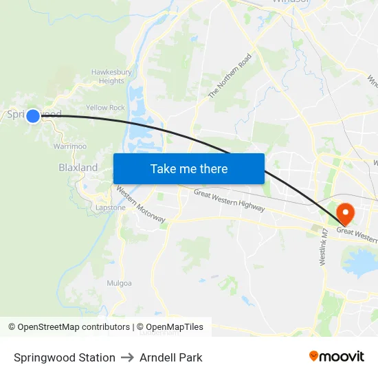Springwood Station to Arndell Park map