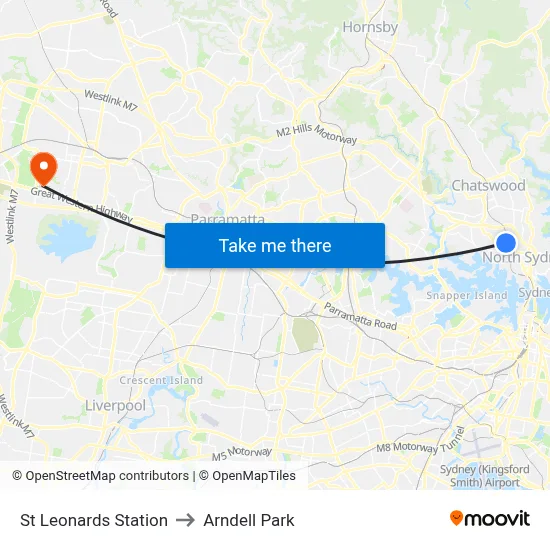 St Leonards Station to Arndell Park map