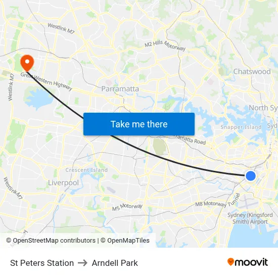 St Peters Station to Arndell Park map