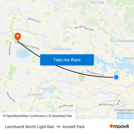 Leichhardt North Light Rail to Arndell Park map