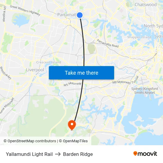Yallamundi Light Rail to Barden Ridge map